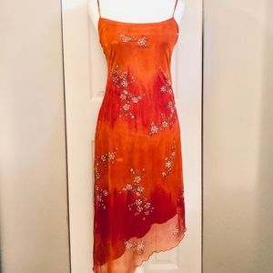 Orange Ombre Print Asymmetric Dress 🧡 My Michelle